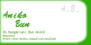 aniko bun business card